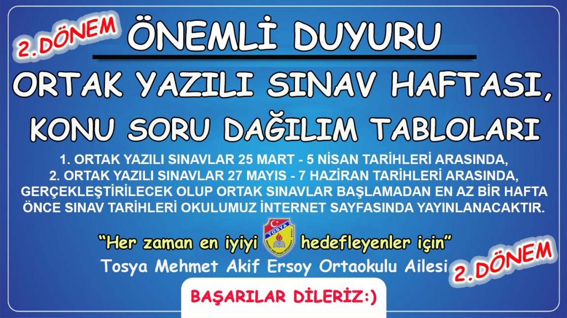 2.Dönem Ortak Yazılı Sınavlar Hakkında Bilgilendirme