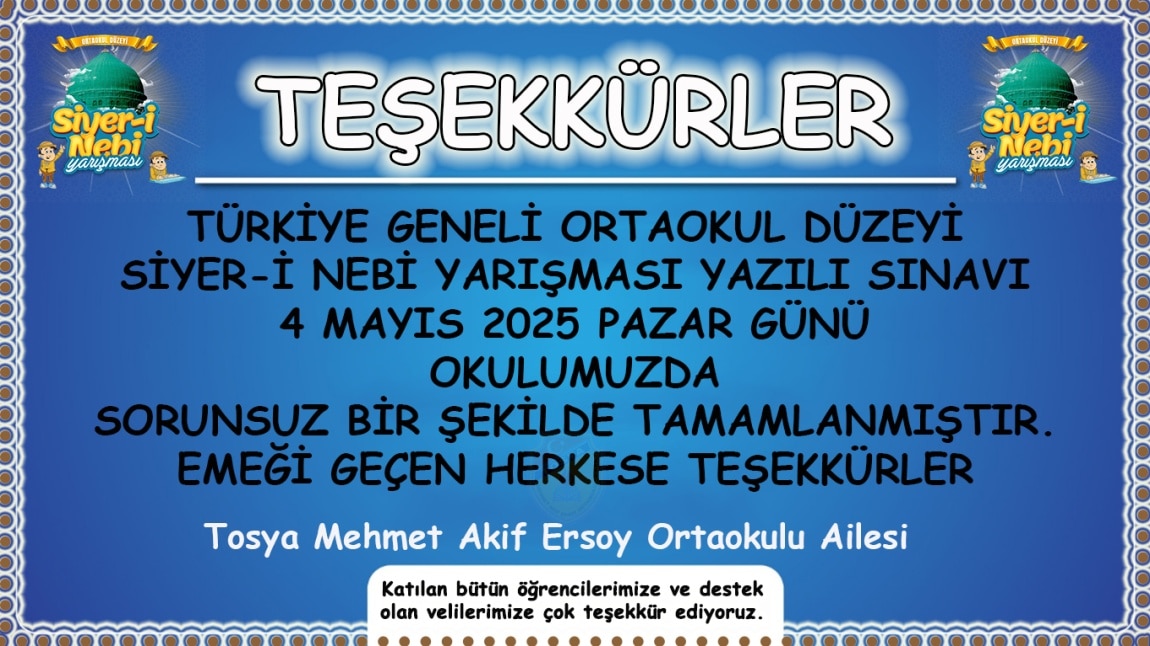 Siyer-i Nebi Yarışması Yazılı Sınavı Sorunsuz Tamamlandı